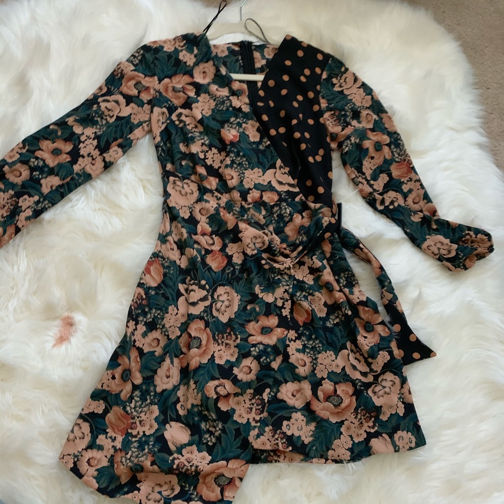 Zara floral wrap mini dress